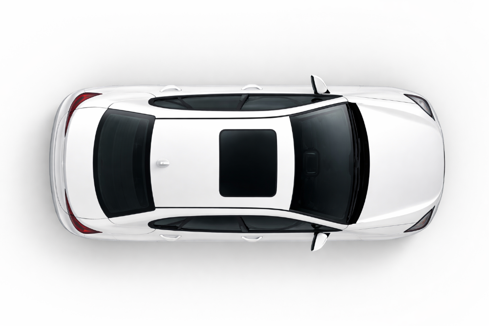 Vista superior do veículo